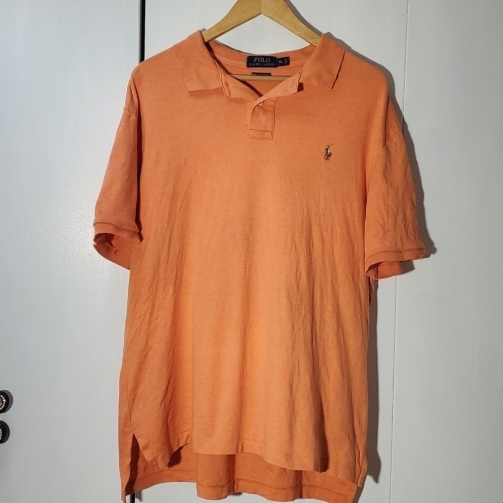 Ralph Lauren Polo- Mens Salmon/Coral Short-sleeved Polo Shirt Sz.XL